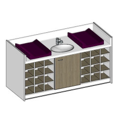 Table à langer 1 cuve 2020x850mm
