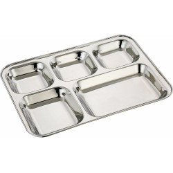 Plateau repas enfant 5 compartiments en inox