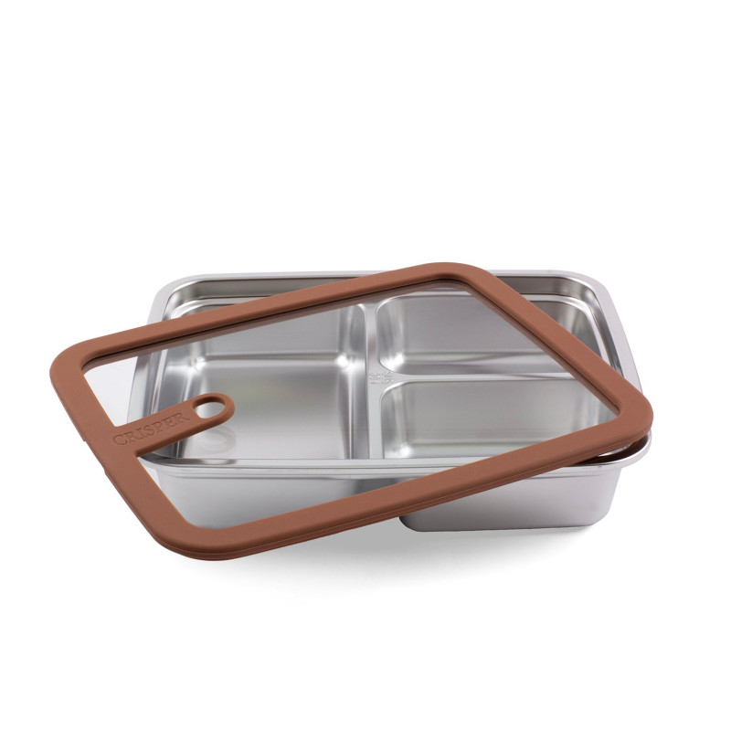 Boite de conservation 3 compartiments - 160 cl - Inox micro-ondable
