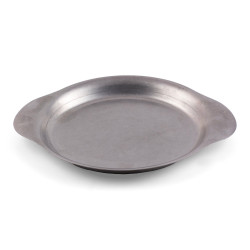 Assiette à poignées rondes - Inox micro-ondable