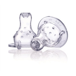 2 tétines col étroit débit variable 4 mois +