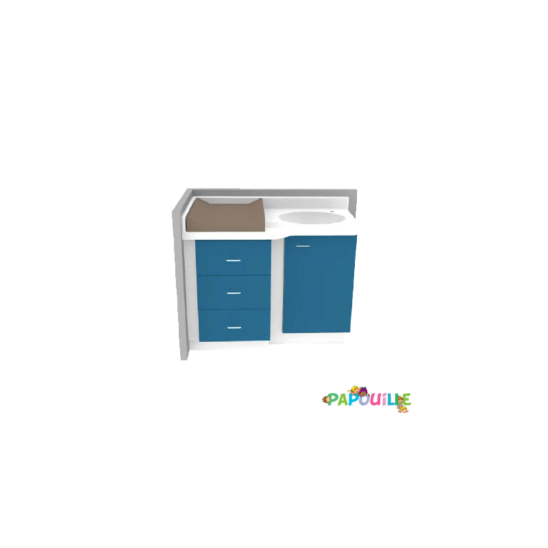 Meuble à langer gain de place avec cuve - 1100 x 830 mm