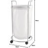 Panier à linge rond sur roulettes – 50 L
