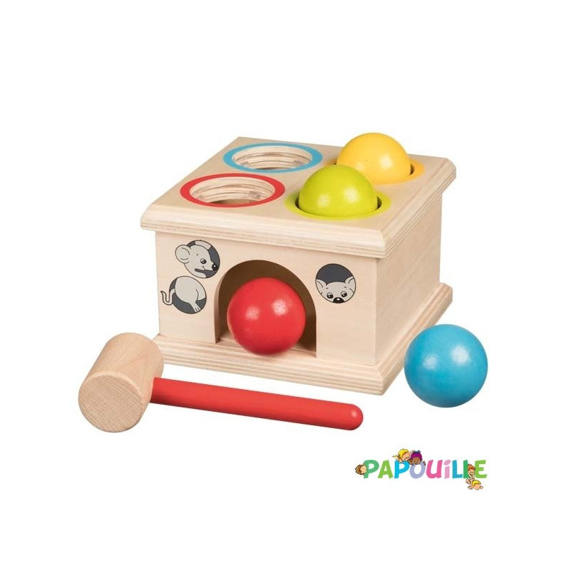 Jeu à marteler attrape la souris en bois