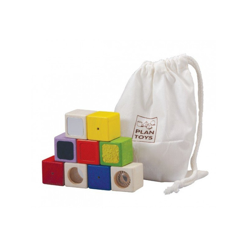9 blocs sensoriels en bois montessori