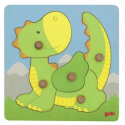 Puzzle à encastrer avec bouton en bois dragon 5 pcs ( pour les enfants de 1 an et plus )