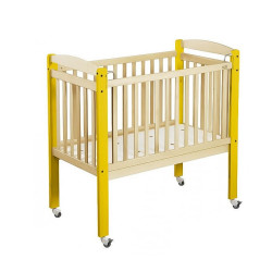 Lit crèche bois haut barreaux 120 x 60 cm bleu