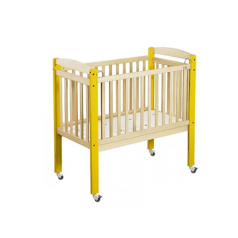 Lit crèche bois haut barreaux 120 x 60 cm bleu