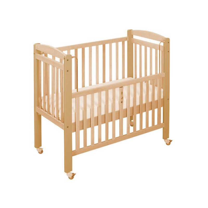 Lit en bois avec barrière mobile 100x50cm easycat barreaux bleu