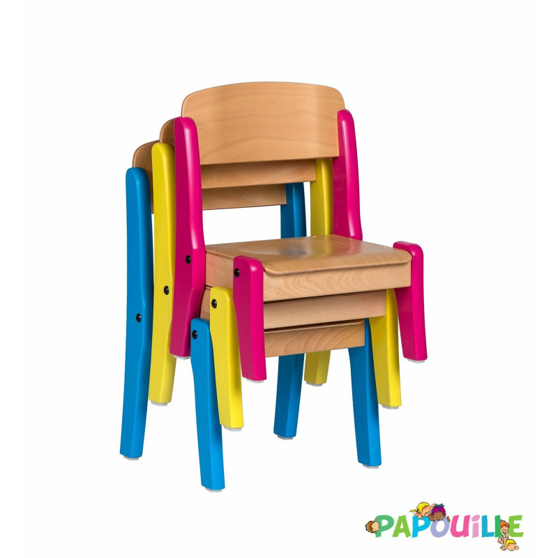 Chaise bébé en bois empilable t0 h.21cm