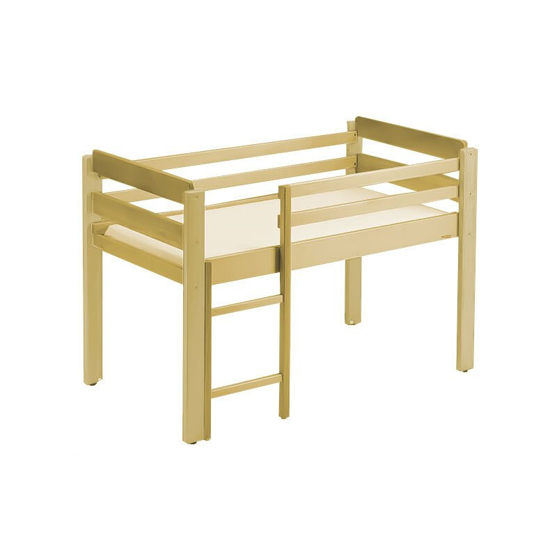 Lit bébé en bois mezzanine 120 x 60cm bleu