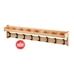 Porte manteaux en bois avec casiers naturel