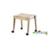 Tabouret bois sur roulettes