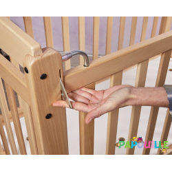 Lit crèche en bois bébé réglable 3 hauteurs à barreaux 100 x 50 naturel