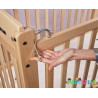 Lit crèche en bois bébé réglable 3 hauteurs à barreaux 100 x 50 naturel