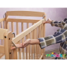Lit crèche en bois bébé réglable 3 hauteurs à barreaux 100 x 50 naturel