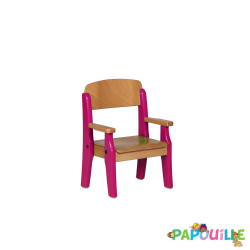 Fauteuil bébé en bois avec accoudoir t0 h.21cm vernis