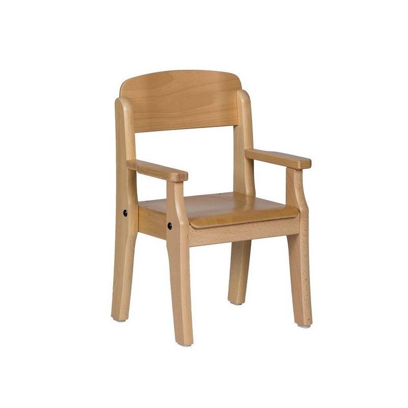 Fauteuil bébé en bois avec accoudoirs t00 h.18cm vernis