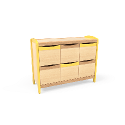 Meuble de rangement 6 cases crèche jaune
