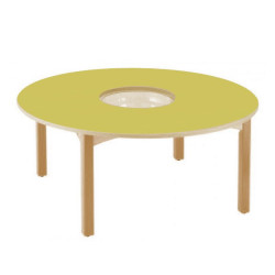 Table en bois a bac central t0 h40 naturel