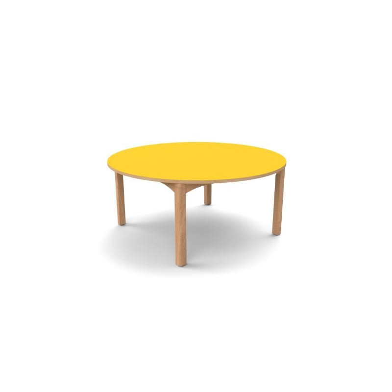 Table ronde en bois 4 pieds t0 naturel