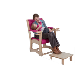 Fauteuil d'allaitement en bois avec repose pieds