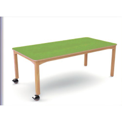 Table en bois à roulettes 120 x 60 cm T3 - Naturel