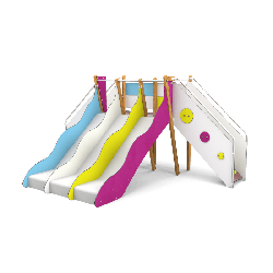 Structure de jeux évolutif 3 toboggans H 114 cm - Tobo'Gliss fixations courtes