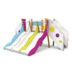 Structure de jeux évolution 3 toboggans H 82 cm - Tobo'Gliss