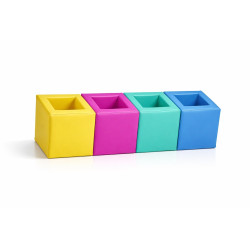 4 cubes de rangement coloris assortis