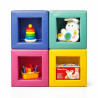 4 cubes de rangement coloris assortis