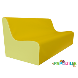 Banquette enfant 2 à 3 places en mousse pvc h.25cm bleu/vert