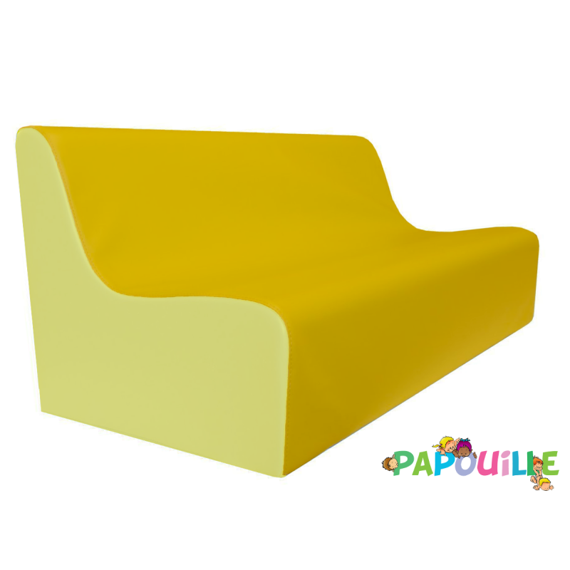 Banquette enfant 2 à 3 places en mousse pvc h.25cm bleu/vert