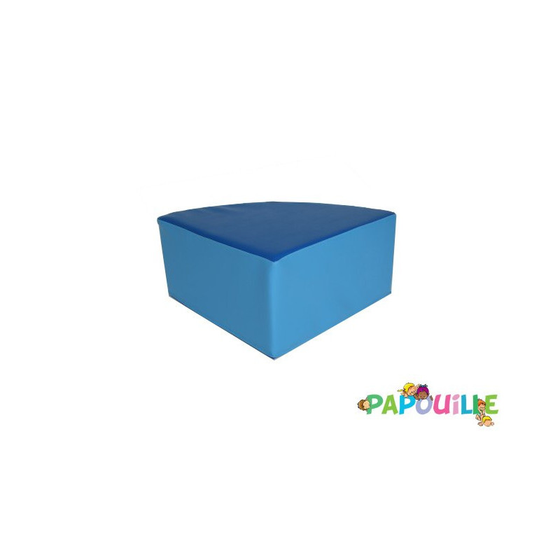Pouf 1/4 rond en mousse pvc h.25 cm bleu