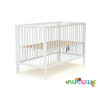 Lit bois pliant 60 x 120 réglable en hauteur blanc