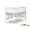 Lit bois pliant 60 x 120 réglable en hauteur blanc