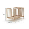Lit bébé 60x120 simple Naturel  sans traitement ni peinture