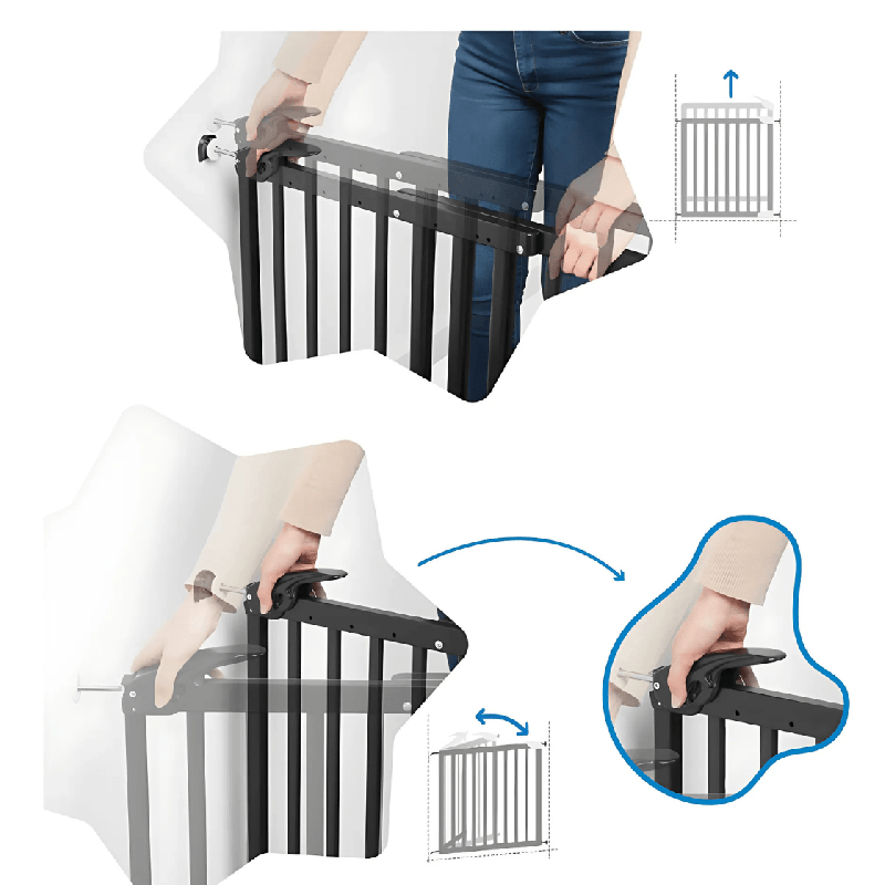 Barrière de sécurité - Noir - 63cm à 106cm