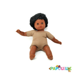 Poupon corps mou avec cheveux africain 30cm garçon