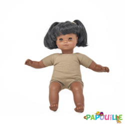 Poupée corps mou avec cheveux 30cm fille africain