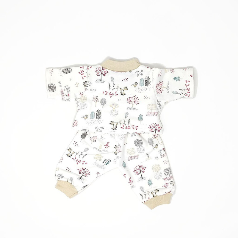 Vêtement pyjama poupée 30 cm petit lapin blanc