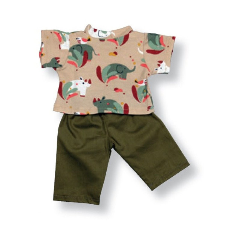 Pantalons et t-shirt pour Poupon 30 cm kaki
