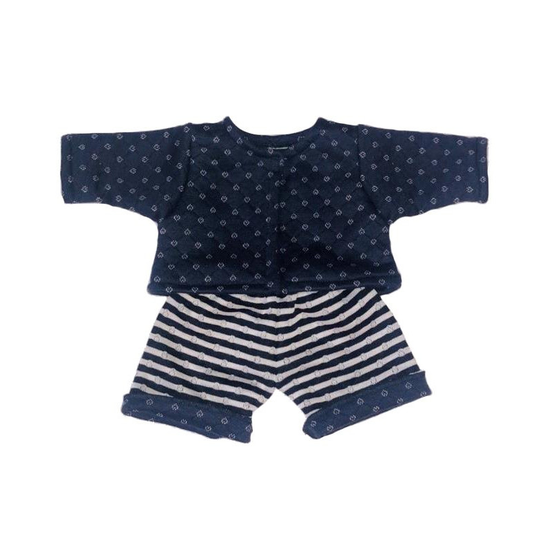 T-shirt et short Poupon 40 cm bleu marine