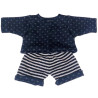 T-shirt et short Poupon 40 cm bleu marine