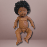 Poupon corps dur avec cheveux africain 40cm garçon mazal