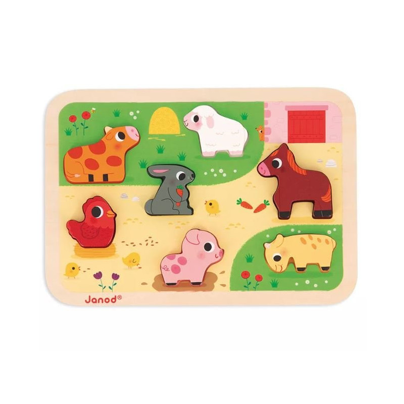 Puzzle 7 pièces - les animaux de la ferme