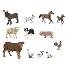 Figurines 11 animaux de la ferme (figurines papo)