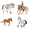 Lot de 4 figurines cheval -enfant-