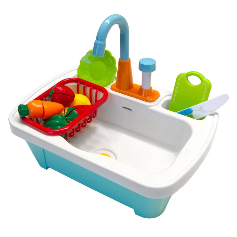 Bac à sable avec banc et jeux de cuisine
