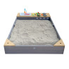 Bac à sable avec banc et jeux de cuisine